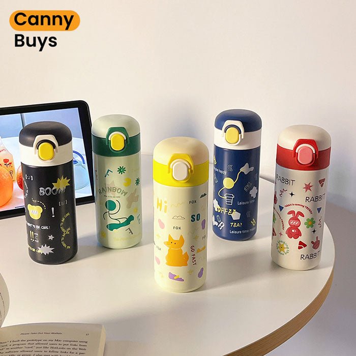 480ml Stainless Steel Insulated Cartoon Water Bottle - Image 2