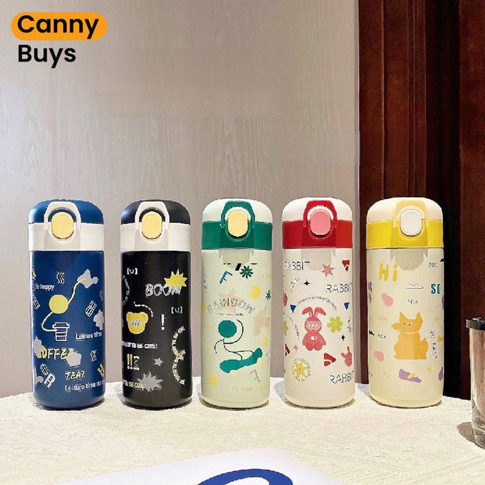 480ml Stainless Steel Insulated Cartoon Water Bottle - Image 3