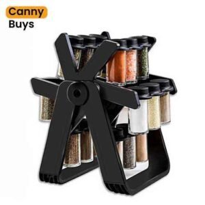 Rotating Spice Rack with 18 Glass Jars in Pakistan - Canny Buys