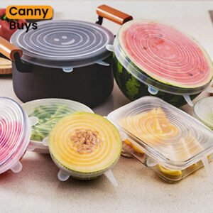 6 Pieces Reusable Food Lid Covers in Pakistan - Canny Buys