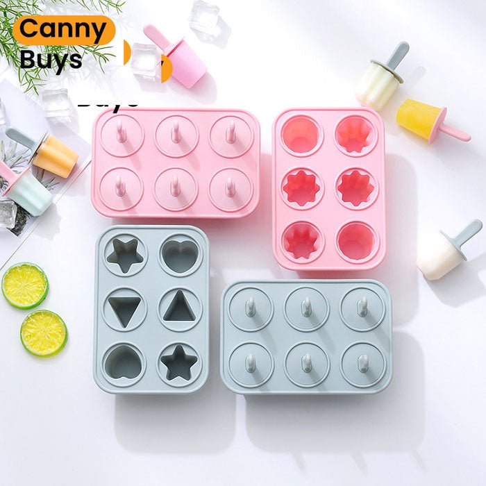 Six Grid Silicone Mini Ice Cream Moulds