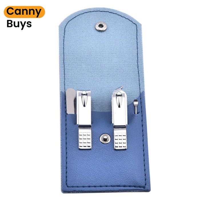 4 Pieces Stainless Steel Nail Kit with Leather Case - Image 4