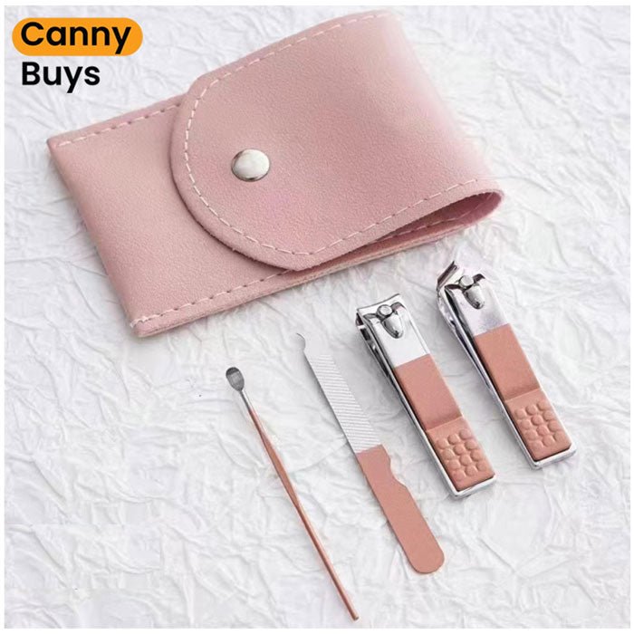 4 Pieces Stainless Steel Nail Kit with Leather Case - Image 5
