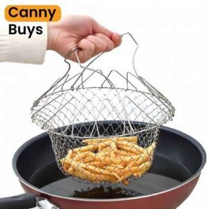 Foldable Stainless Steel Fry Basket in Pakistan - Canny Buys