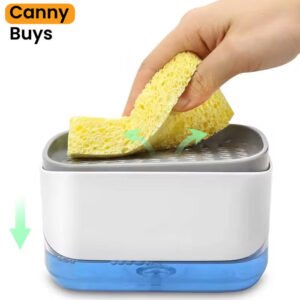 2-in-1 Soap Pump Dispenser with Sponge Holder in Pakistan - Canny Buys