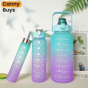 3-in-1 Gradient Motivational Water Bottle Set in Pakistan - Canny Buys