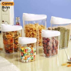 Transparent Kitchen Storage Jars ( 5 Pcs ) in Pakistan - Canny Buys
