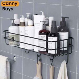 Wall-Mounted Metal Hook Rack Shelf in Pakistan - Canny Buys