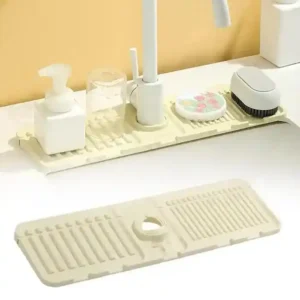 Silicone Sink Faucet Mat – Anti-Slip, Splash Guard & Drain Pad